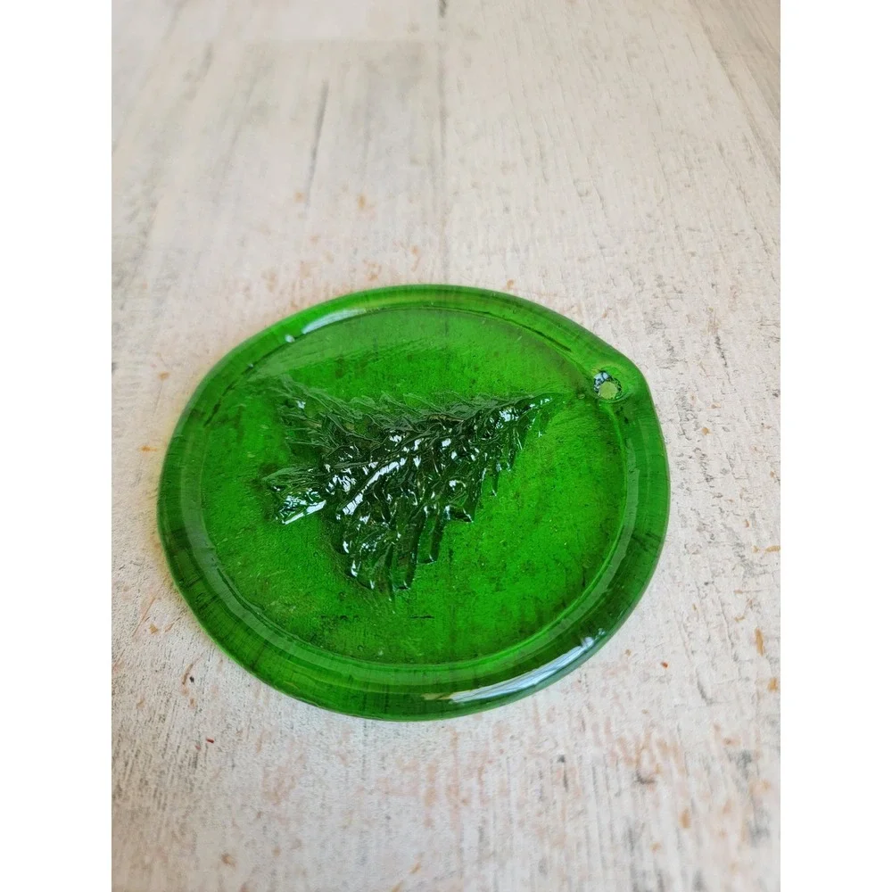Abstract stained glass green Xmas tree ornament Unique Home decor
